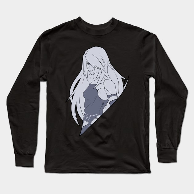 A2 From Nier Automata Long Sleeve T-Shirt by MangaXai